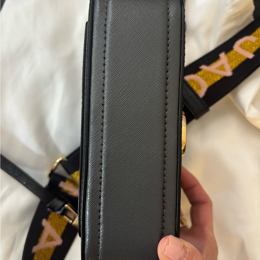 Black Crossbody Bag with Gold Accents - Picture 4 of 10